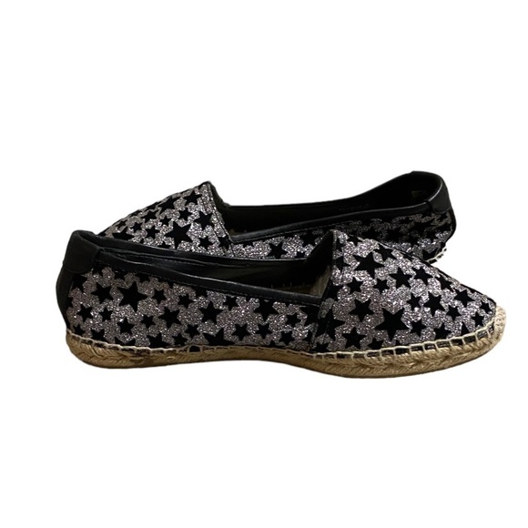 SAINT LAURENT Star Espadrilles Black and White Leather Women's EU 39 Sparkly - Picture 3 of 15